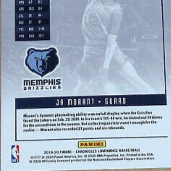 NBA JA MORANT Rookie Card 🏀 Pinnacle - Picture 4 of 6